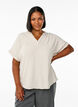 Loose blouse with short sleeves, Beige, Model image number 0