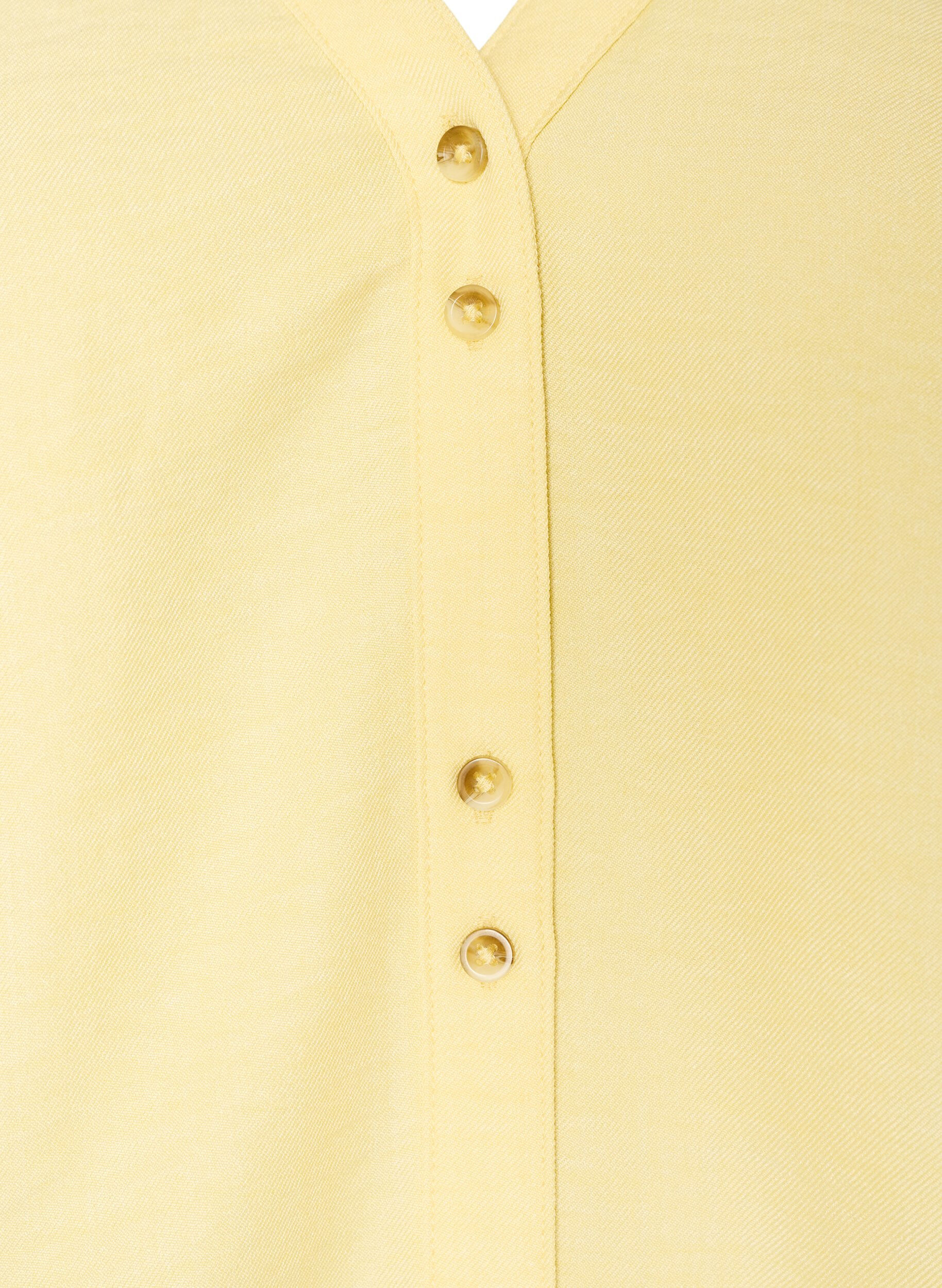 ZizzifashionV-neck shirt blouse with short sleeves, Yellow, Packshot image number 2