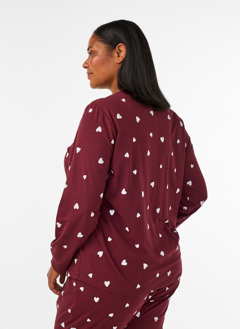 Printed night top, Red, Model image number 2