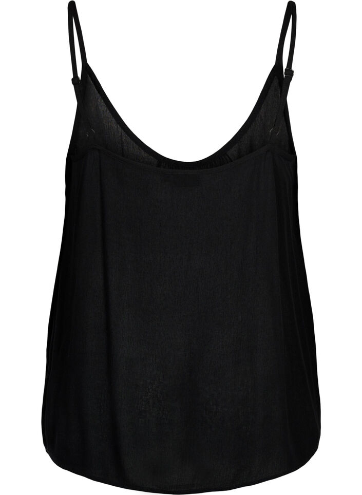 Strap top in viscose, Black, Packshot image number 1