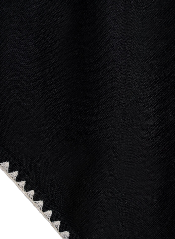 Fine-knit poncho, Black, Packshot image number 3