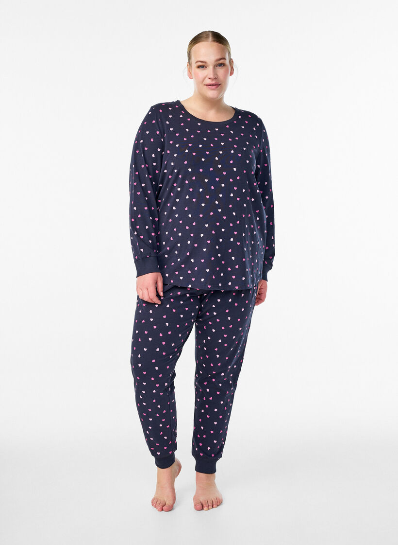 Printed pyjama trousers, Blue, Model image number 0