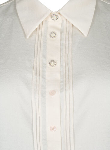 Loose shirt collar with pearl buttons, Cloud Dancer, Packshot image number 2