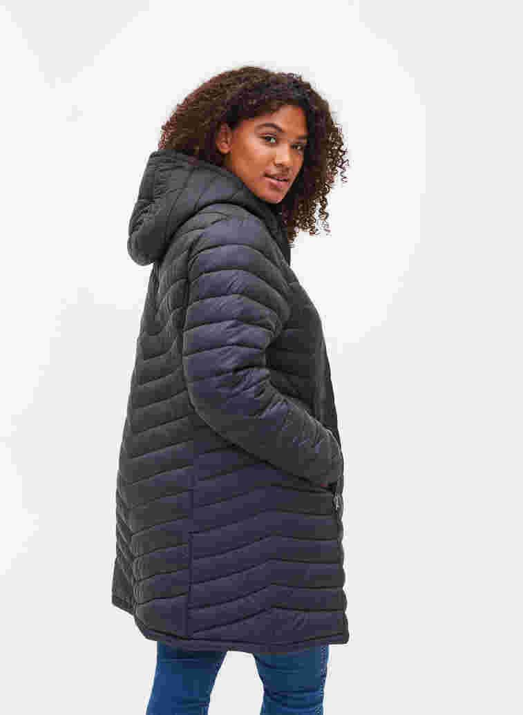 Lightweight jacket with detachable hood and pockets, Black, Model image number 1
