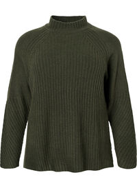 Turtleneck sweater with ribbed texture