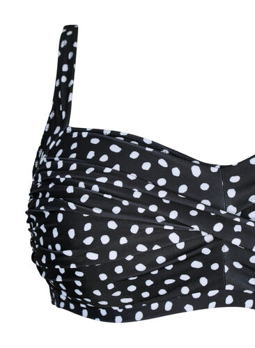 Printed bikini top, Black White Dot, Packshot image number 2