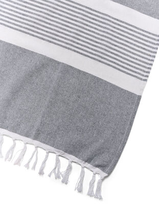 Striped Towels with fringes, Medium Grey Melange, Packshot image number 2