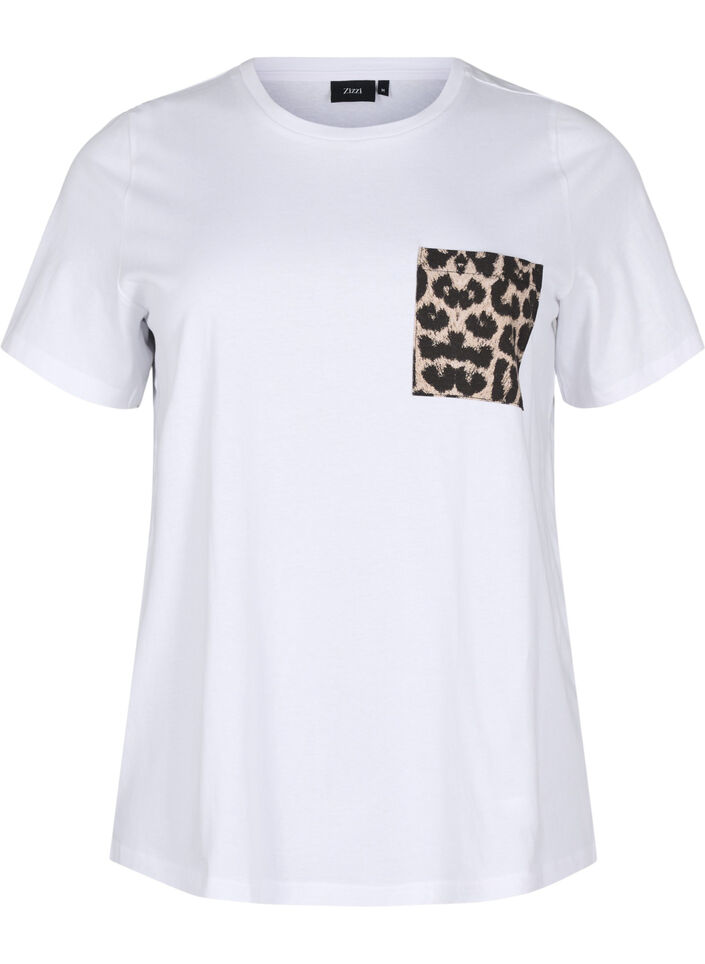 T-shirt with chest pocket, White, Packshot image number 0