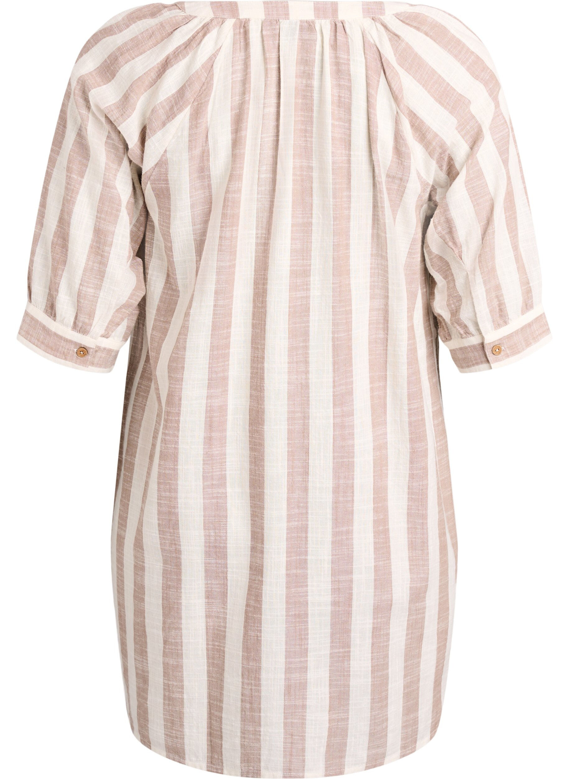 ZizzifashionCotton tunic with a V-neck, Beige, Packshot image number 1
