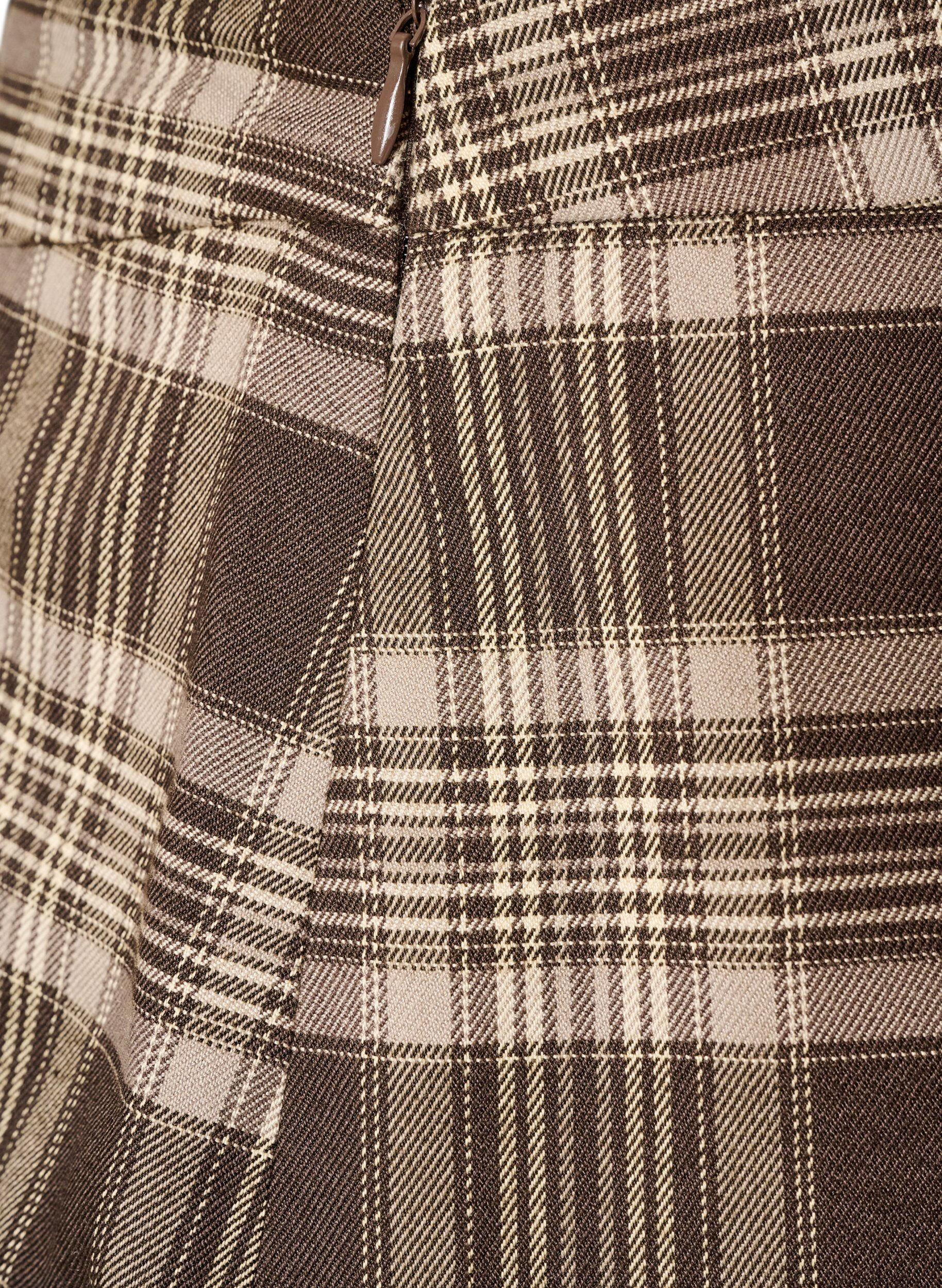 ZizzifashionShort checked skirt with A-line fit, Brown, Packshot image number 3