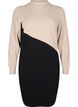 Colourblock dress with high neck, Black w. P.Cashmere, Packshot image number 0