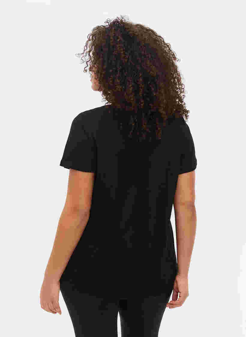 Sports t-shirt with print, Black w. Raise, Model image number 1