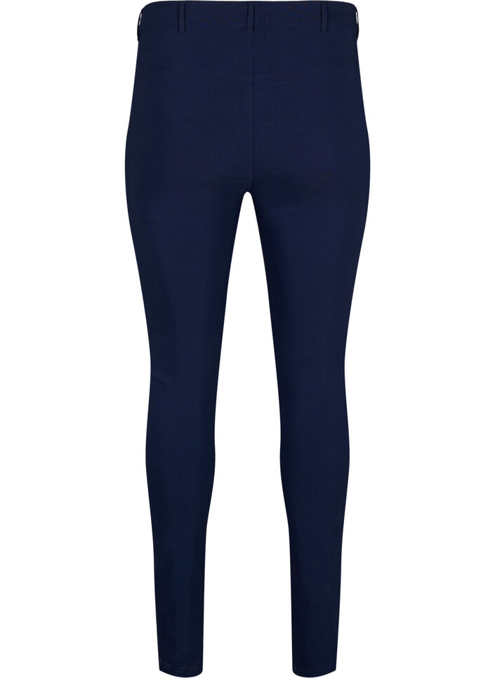 Close-fitting trousers with zipper details, Blue, Packshot image number 1