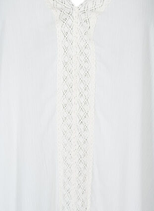 Viscose beach dress with lace details, Bright White, Packshot image number 2