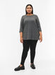 Blouse with pearls and 3/4 sleeves, Dark Grey Melange, Model image number 2
