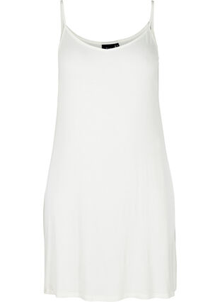 Plain-coloured slip dress in viscose, Snow White, Packshot image number 0