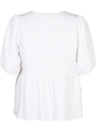 Viscose blouse with embroidery anglaise, Bright White, Packshot image number 1