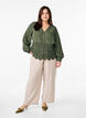 Cotton muslin shirt blouse with crochet details, Green, Model image number 1