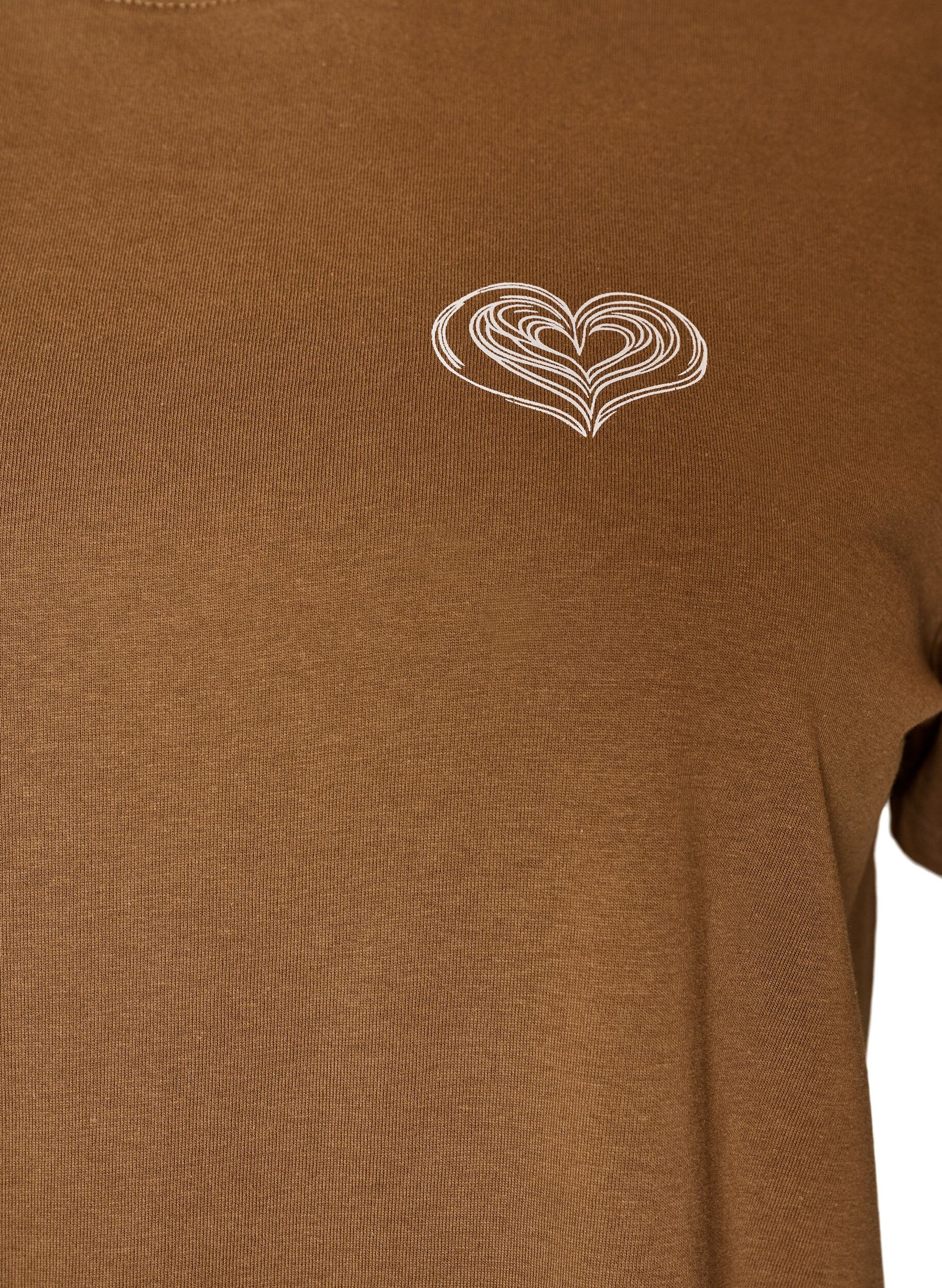 ZizzifashionCotton T-shirt with print, Brown, Packshot image number 2