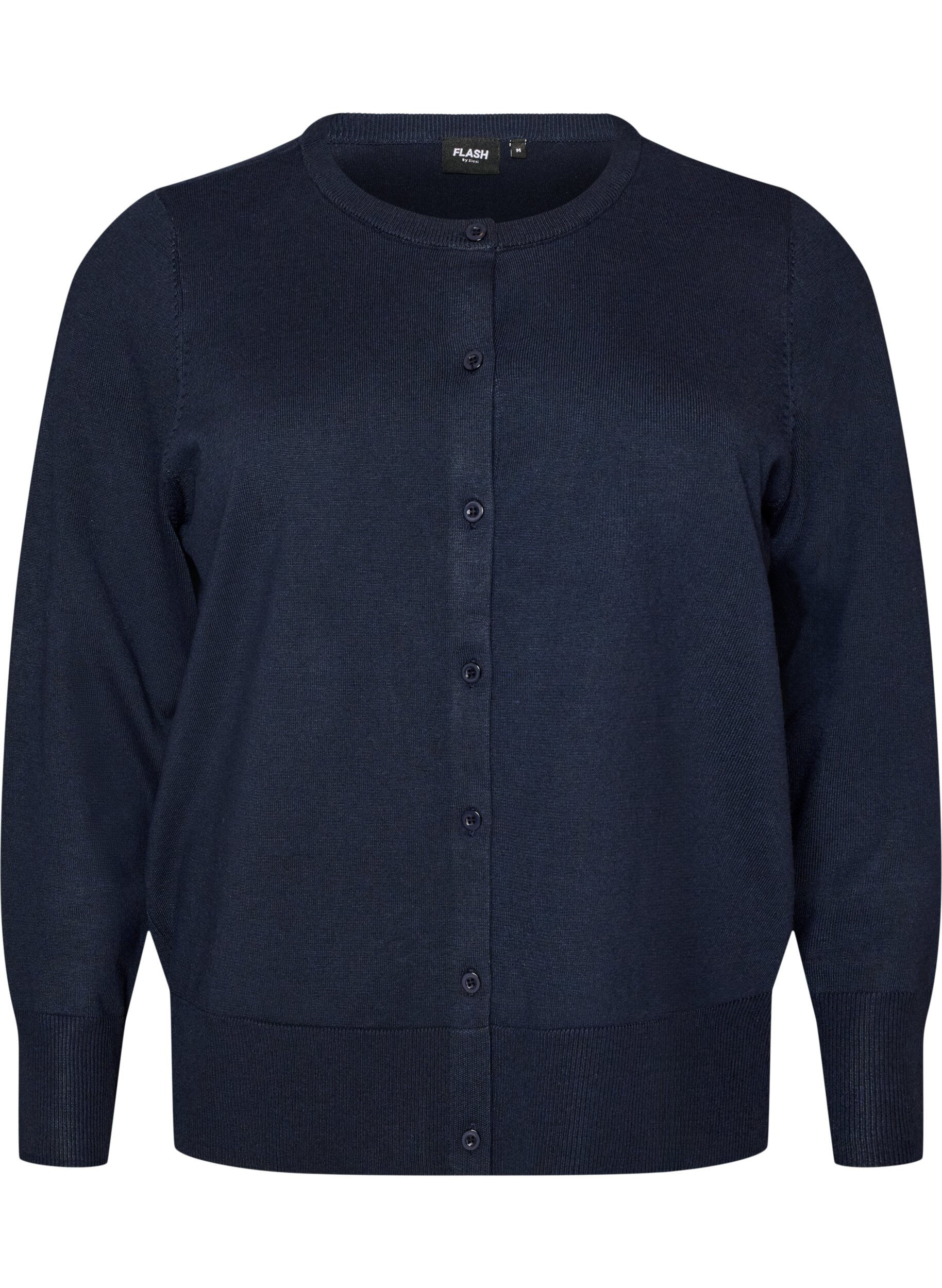 FLASH - Fine-knit cardigan with round neck