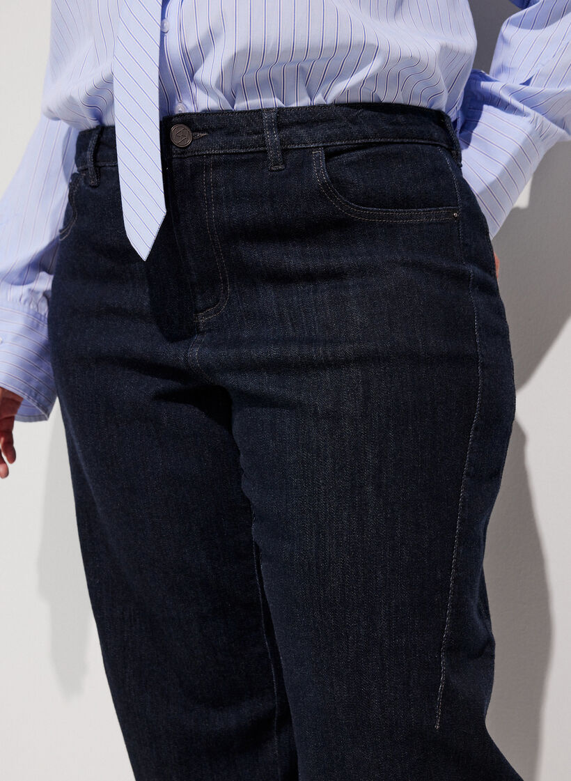 Barrel fit jeans with high waist, Blue, Model image number 2