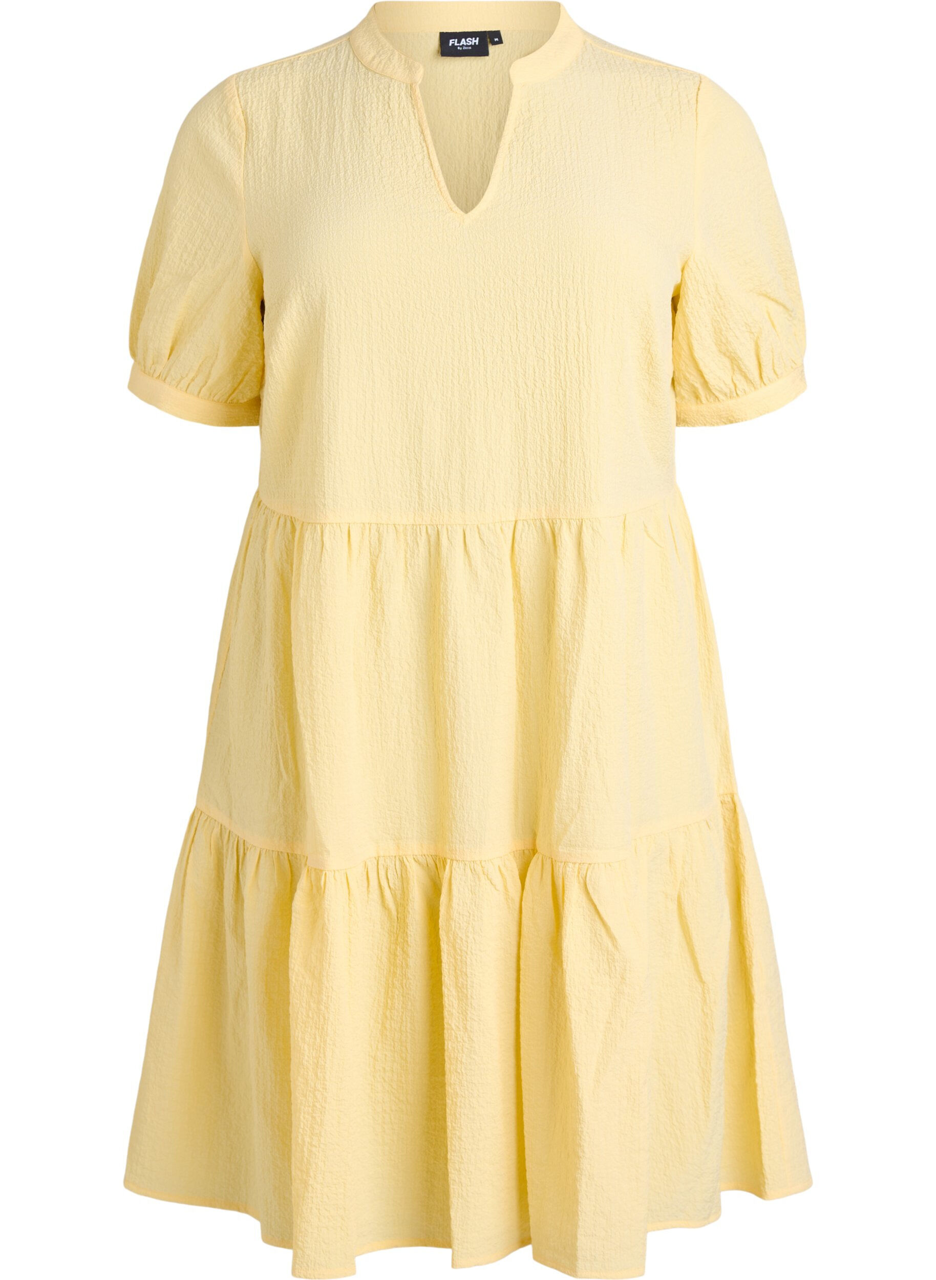 ZizzifashionShort A-line dress, Yellow, Packshot image number 0