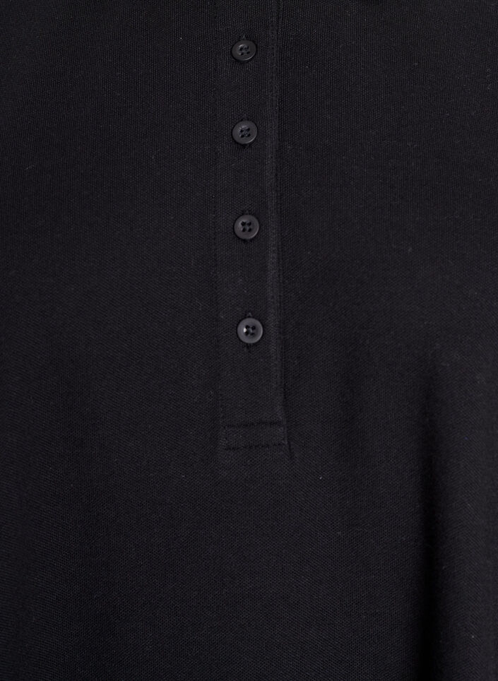 Short A-line polo dress, Black, Packshot image number 2