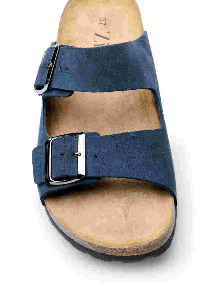 Wide-fit suede sandals, Navy, Packshot image number 2