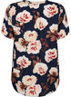 Blouse with short sleeves and v-neck, Blue, Packshot image number 1