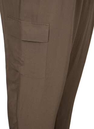 Loose cargo trousers in viscose, Chocolate Chip, Packshot image number 3