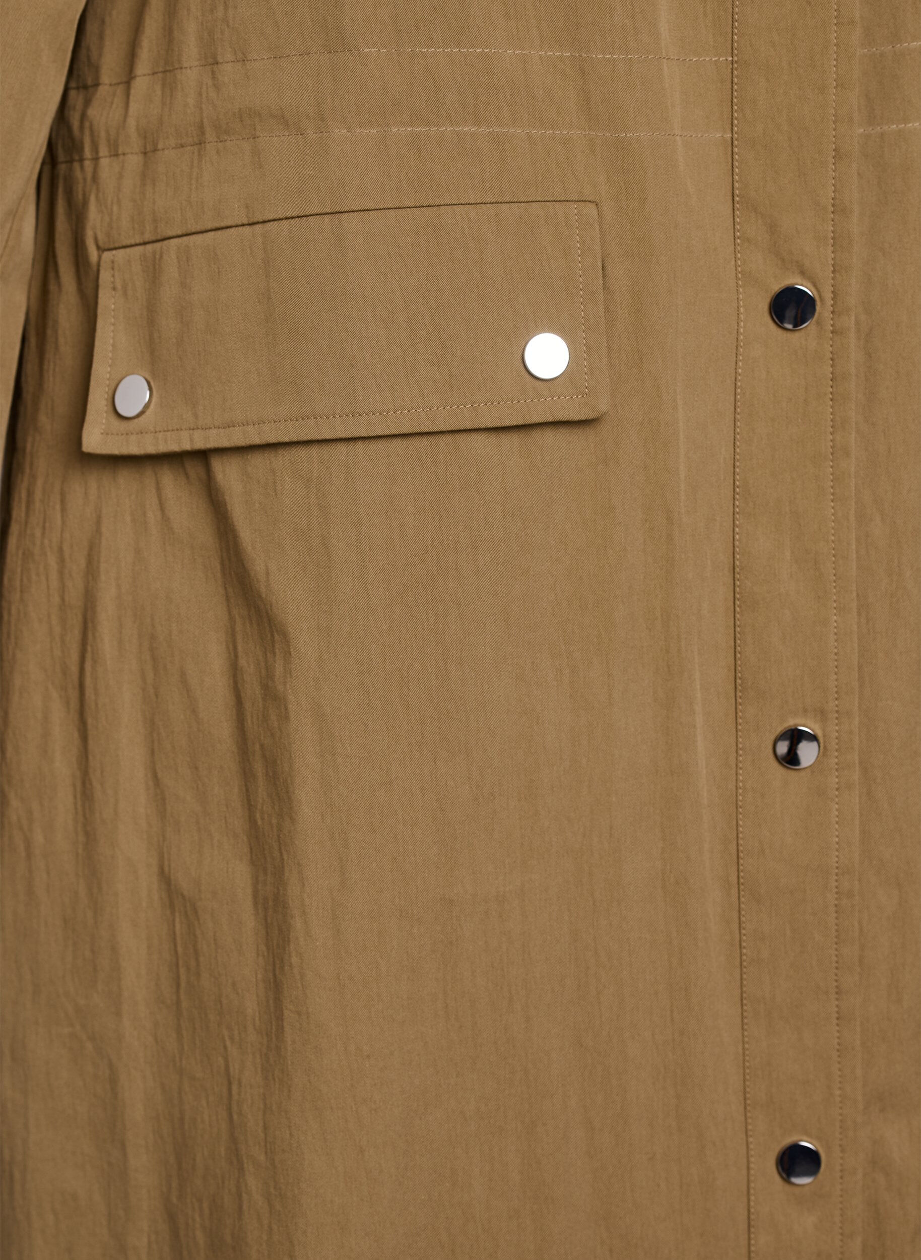 Zizzifashion Long spring parka with corduroy collar, Brown, Packshot image number 3