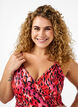 Swimsuit with print and wrap effect, Red Leopard AOP, Model image number 2