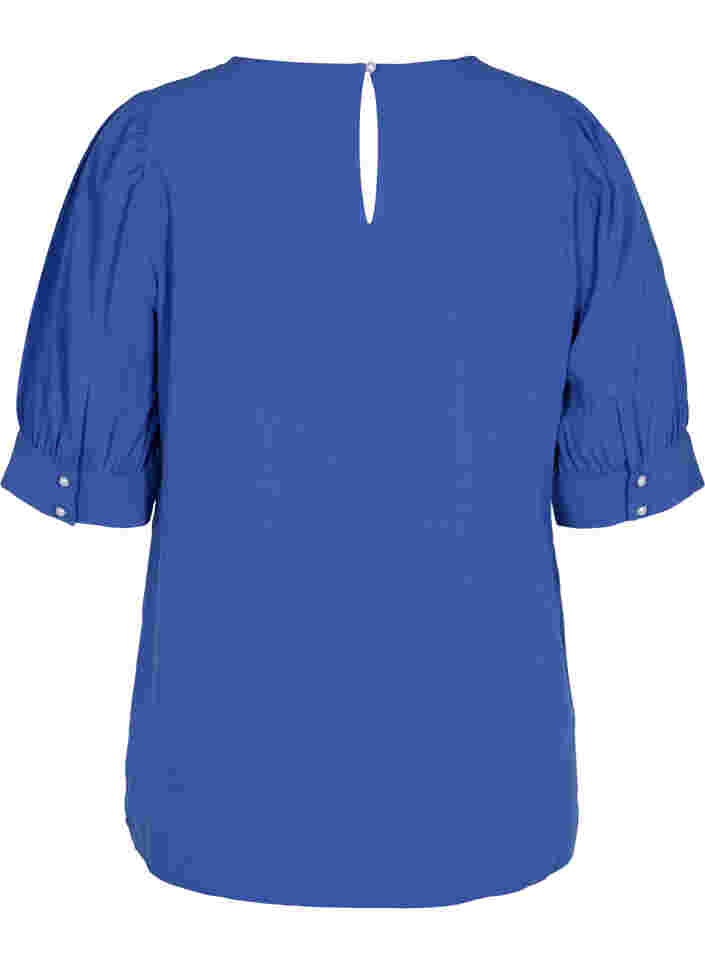 A-line blouse in viscose, Dazzling Blue, Packshot image number 1
