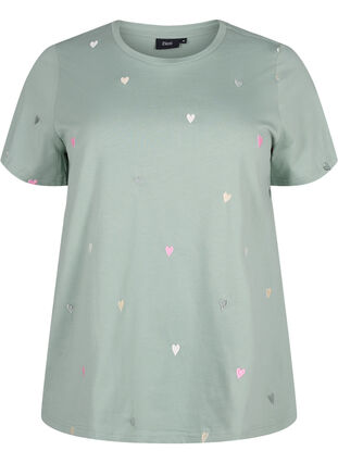 Organic cotton T-shirt with hearts, Chinois G. Love Emb., Packshot image number 0