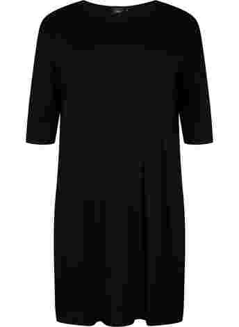 Jersey dress in viscose with 3/4 sleeves