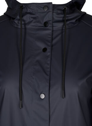 Short rain jacket with hood and button fastening, Night Sky, Packshot image number 2