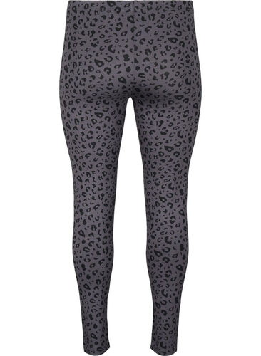 Viscose leggings with leopard print, Grey Leo, Packshot image number 1
