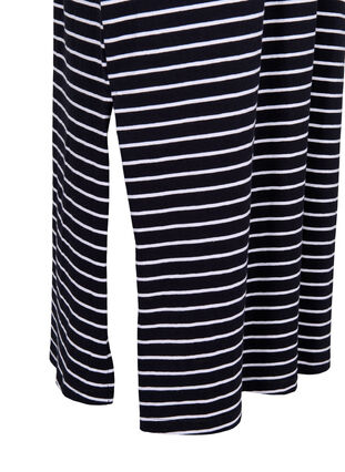 Midi dress in cotton with short sleeves, Black Stripe, Packshot image number 3