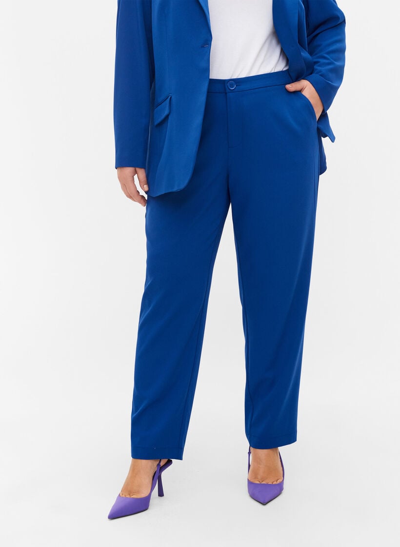 Classic trousers with pockets, Blue, Model image number 2