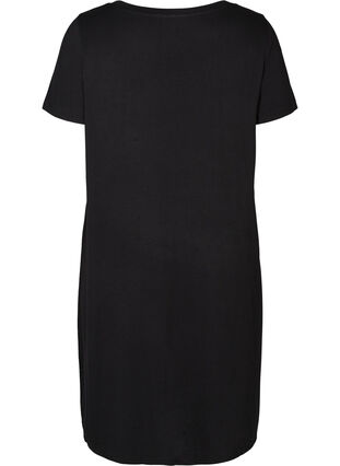 Short-sleeved dress, Black, Packshot image number 1