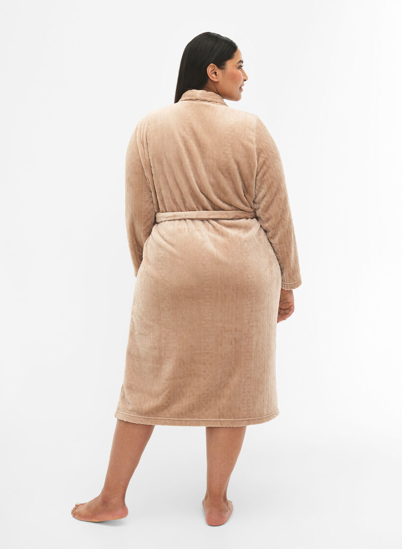 Dressing gown with pockets, Natural, Model image number 1