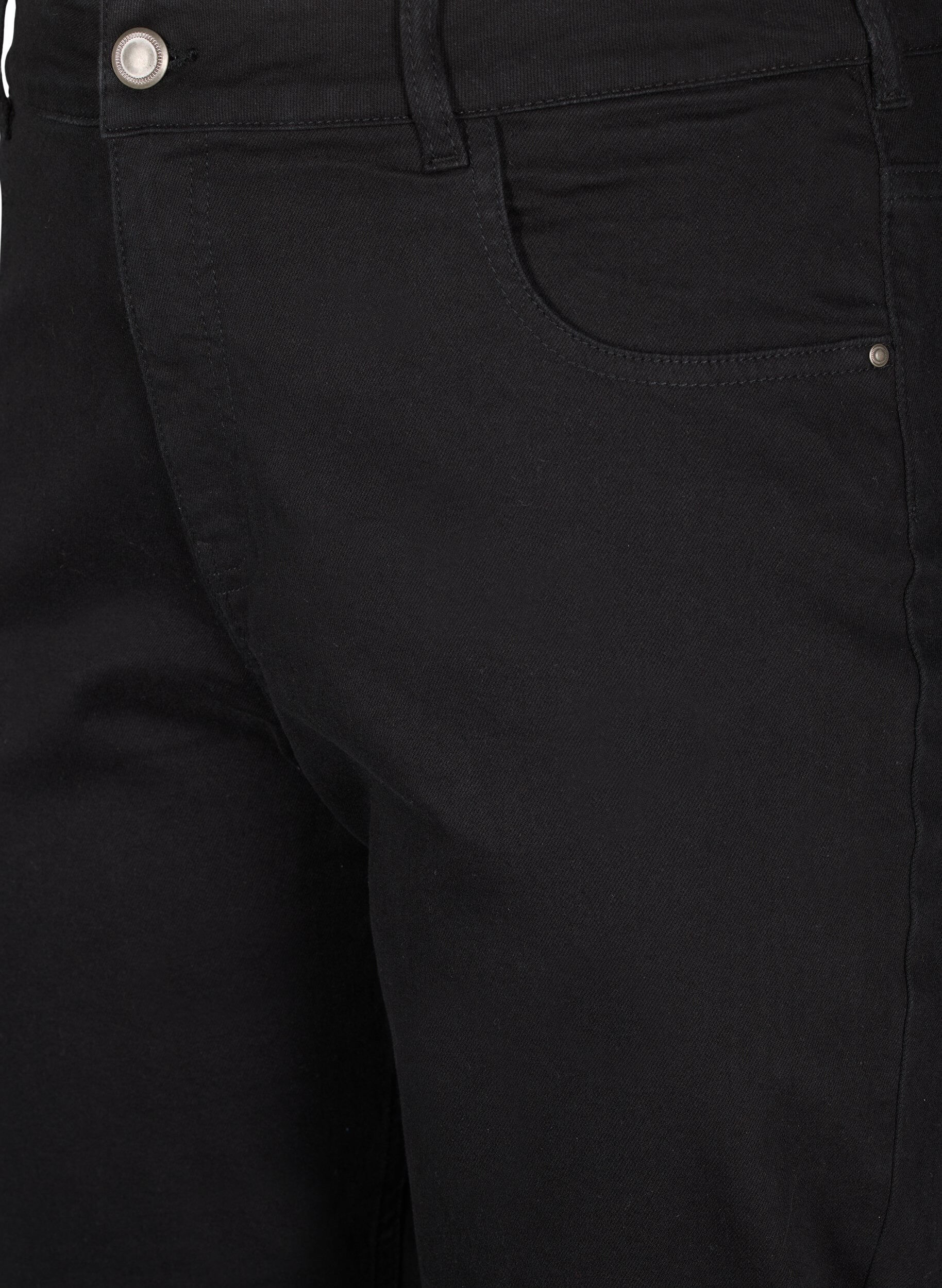 Zizzifashion Cropped Vera jeans with a straight fit, Black, Packshot image number 2