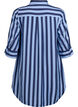 Short dress with collar and chest pocket, Blue, Packshot image number 1