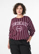 Striped sweatshirt with text print, Red, Model image number 0
