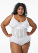 Bodysuit with lace and string details, White, Model image number 0