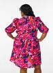Short dress with print and V-neck, Pink, Model image number 2