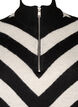 High neck knitted sweater with zipper, Black Birch Stripe, Packshot image number 2