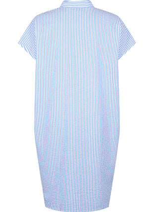 Long striped cotton shirt, Light Blue Stripe, Packshot image number 1