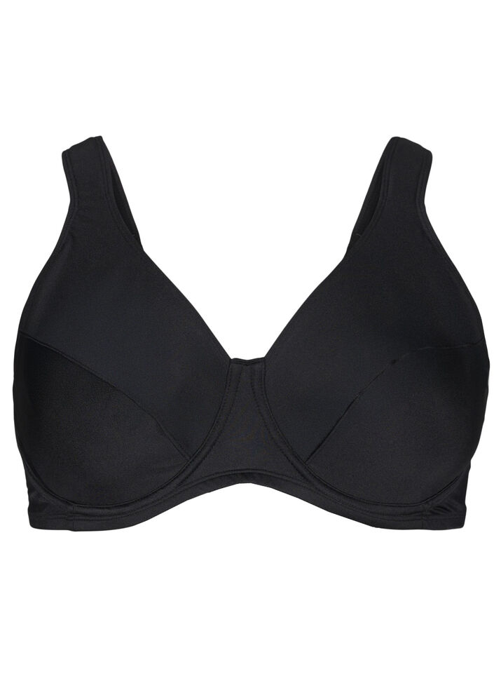 Full cover bikini top with underwire, Black, Packshot image number 0