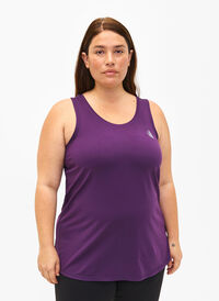 Training top with a round neck, Purple Pennant, Model